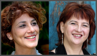 ורד ואורית עם מסגרת